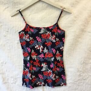 LOFT Blue & Red Floral Scoop Neck Cami